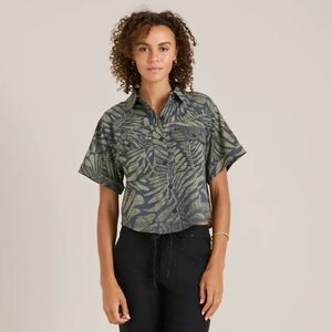 Bless Up Cropped Button Up Shirt